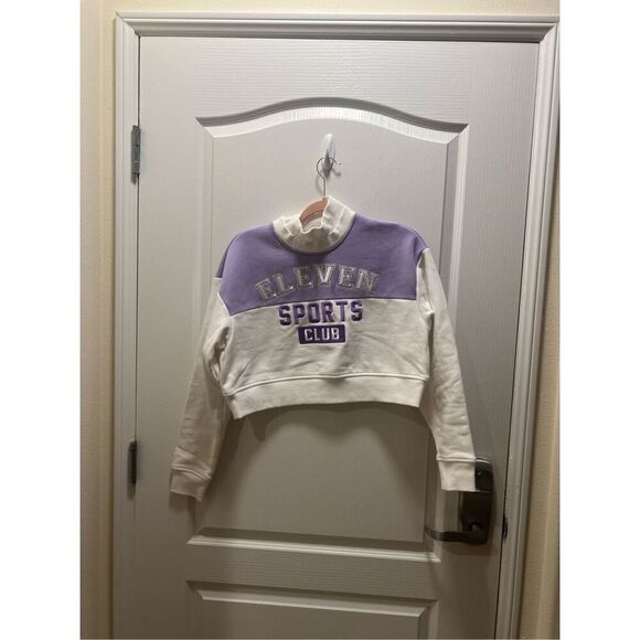 Eleven By Venus Williams Collegiate Tennis Sweatshirt Lilac size S - Picture 7 of 9